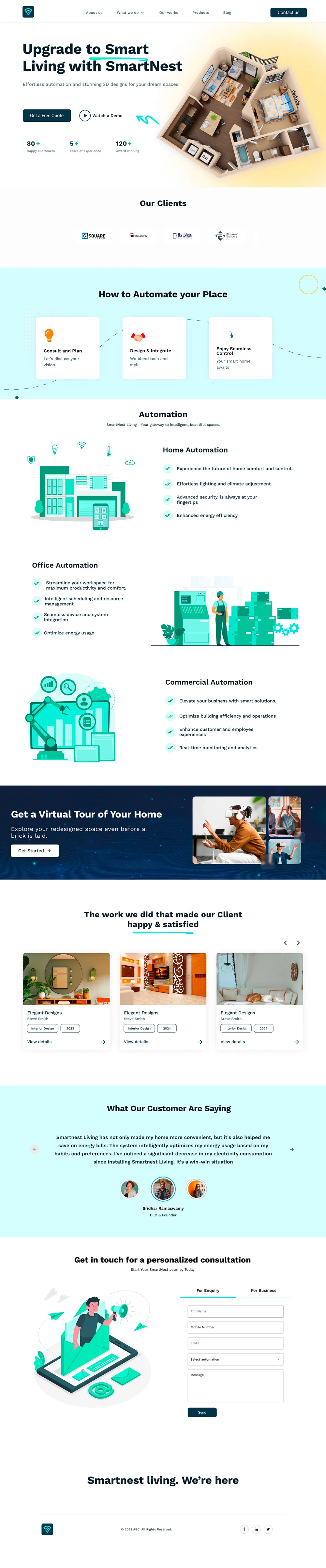 SmartNest Living Home Desktop View